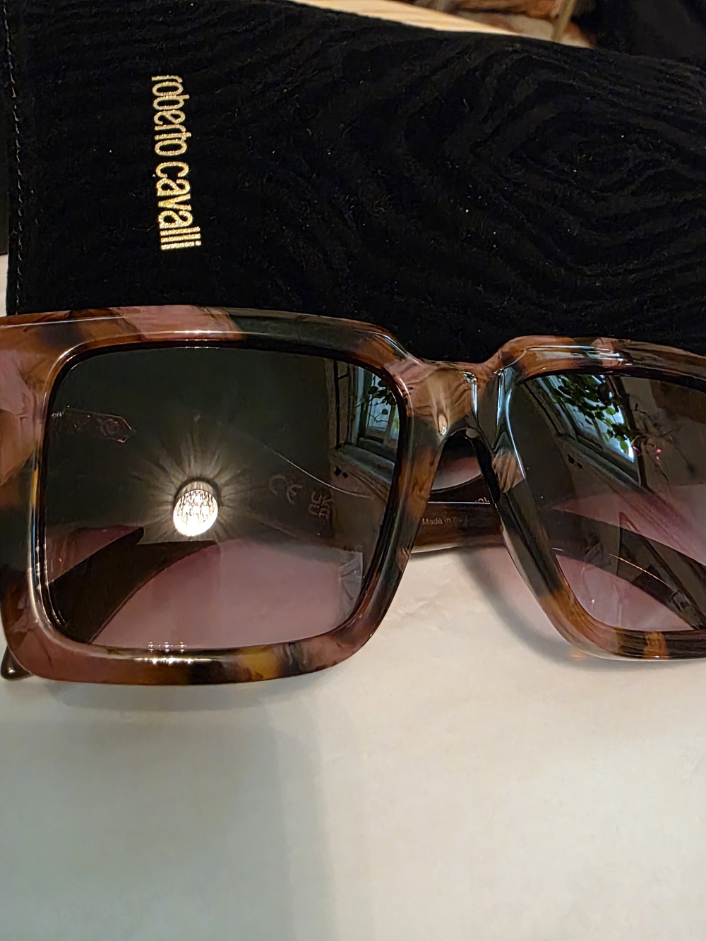 Roberto Cavalli Unisex Brown Tortoiseshell Sunglasses